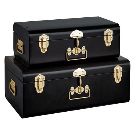 metallic trunk box|metal trunk storage boxes.